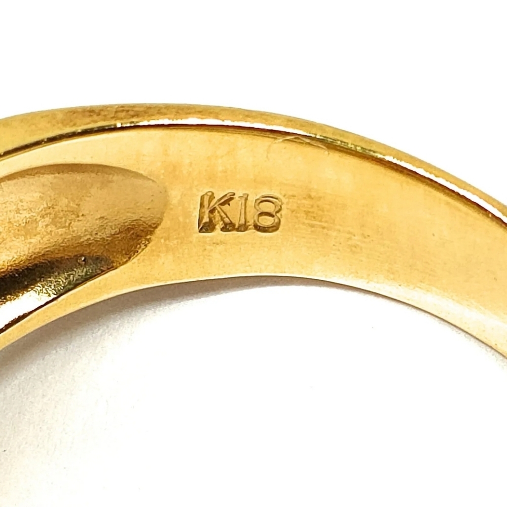 18K Yellow Gold Fire Opal Sapphire Halo Cocktail Ring - Picture 12 of 16